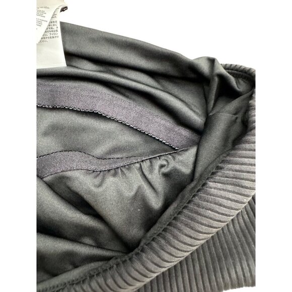 Madewell Ribbed One-Shoulder Longline Bikini Top black sz M - Picture 7 of 7